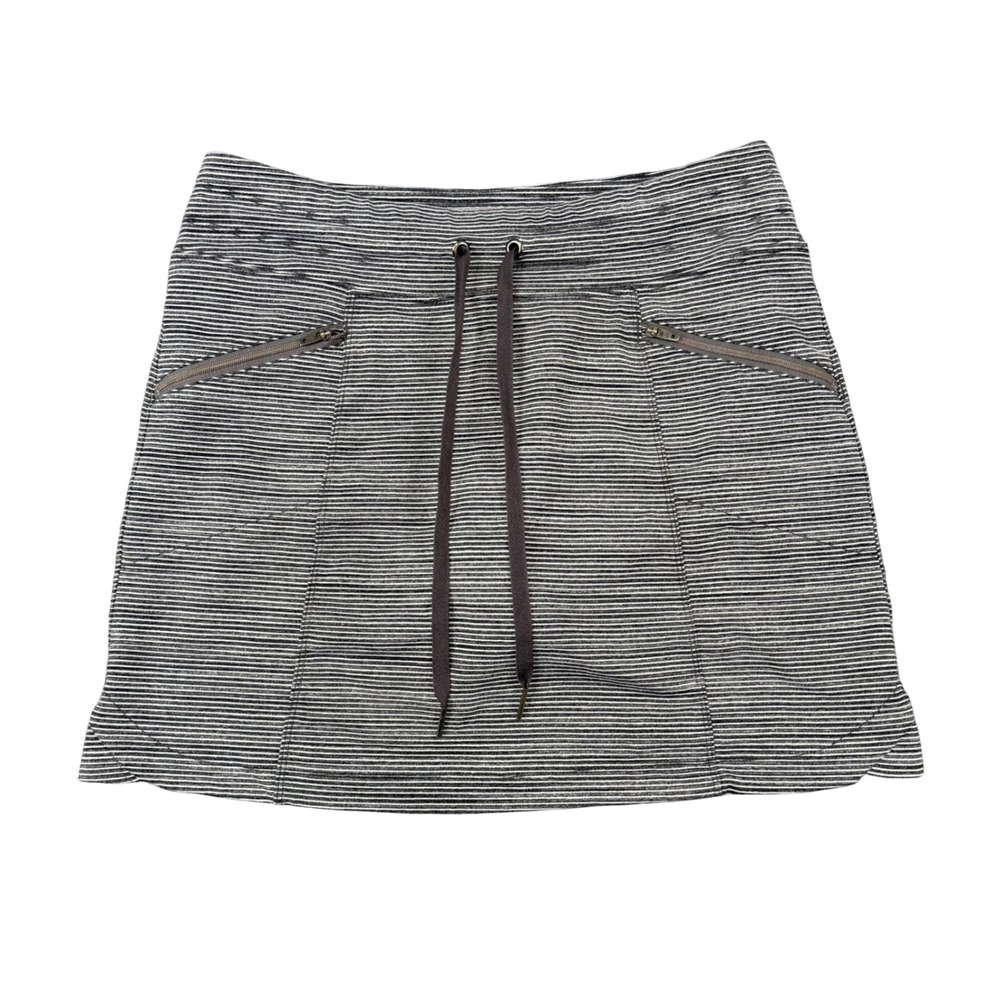 Athleta‎ Metro Skort Womens Small Striped Gray Athletic Drawstring Athleisure